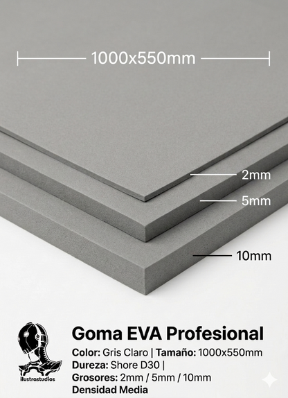 Goma EVA ILUSTRASTUDIOS – Media Densidad (Shore A D30)