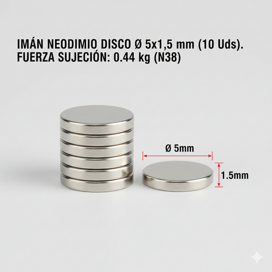Neodymium Disc Magnet Ø 5x1.5 mm (6 Units)